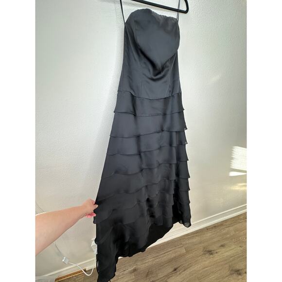 Lazaro Black Sleeveless Corset Boning Tiered Maxi Dress 10 - Picture 7 of 15